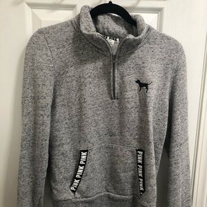 Victoria Secret PINK gray quarter zip